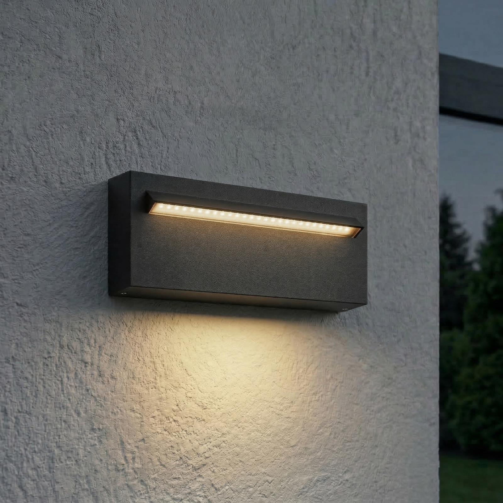 Lucande LED buiten wandlamp Joril, 25 cm, zwart, IP65